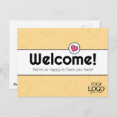 Eenvoudig Elegant Gouden Geel Zakelijk Welkom Briefkaart (Voorkant / Achterkant)