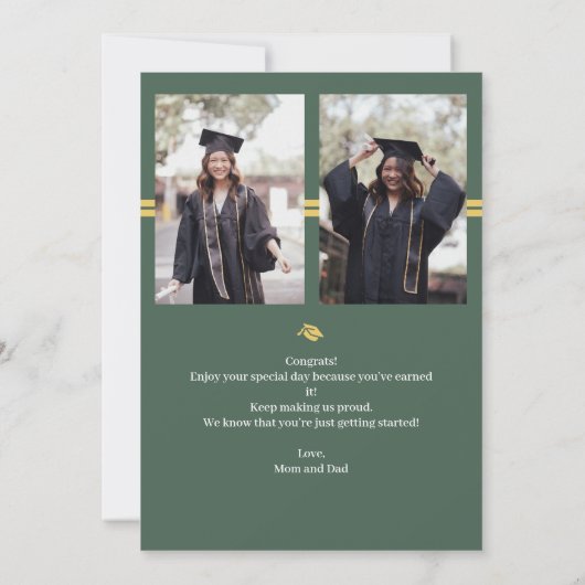 Eenvoudig Elegant gouden Pet Foto Afstuderen (Achterkant)