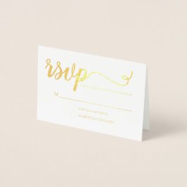 Eenvoudig Elegant gouden RSVP script event Folie Kaarten