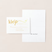Eenvoudig Elegant gouden RSVP script event Folie Kaarten (Display)