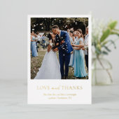 Eenvoudig elegant goudhuwelijk - Hartelijk dank Folie Uitnodiging (Staand Voorkant)