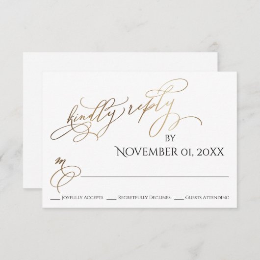 Eenvoudig, elegant, goudvriendelijk antwoord (Voorkant / Achterkant)