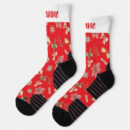 Eenvoudig Elegant Grappig Kerstgezin Sokken (Links)