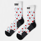Eenvoudig Elegant Grappig Kerstgezin Sokken (Links)