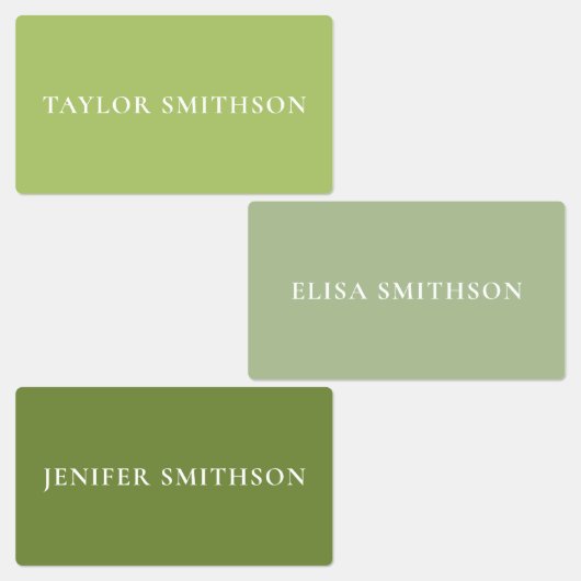Eenvoudig Elegant Green Minimal Add Jouw naam Scho Labels (Groep)