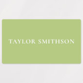 Eenvoudig Elegant Green Minimal Add Jouw naam Scho Labels (Design 1)