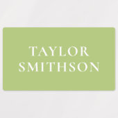 Eenvoudig Elegant Green Minimal Add Jouw naam Scho Labels (Design 1)
