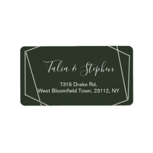 Eenvoudig Elegant Green Wedding RSVP Return-adres Etiket