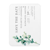 Eenvoudig elegant Greenery bewaar de datum van het Magneet (Verticaal)