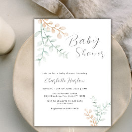 Eenvoudig Elegant Greenery Eucalyptus Baby shower Kaart