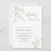 Eenvoudig Elegant Greenery Eucalyptus Baby shower Kaart (Voorkant)