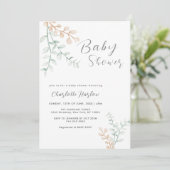 Eenvoudig Elegant Greenery Eucalyptus Baby shower Kaart (Staand voorkant)