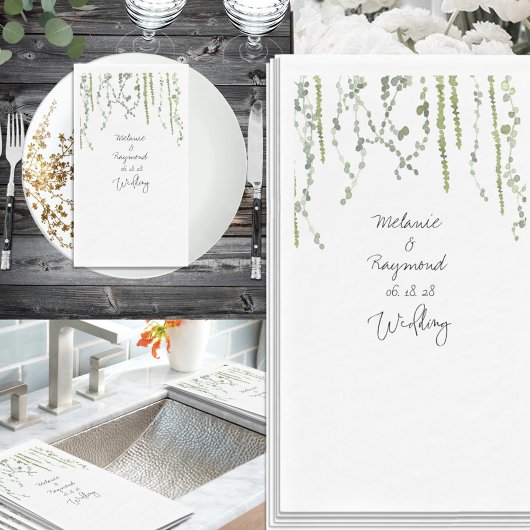 Eenvoudig Elegant Greenery Vines Wedding Servet