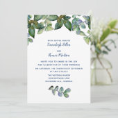Eenvoudig Elegant Greenery Wedding Kaart (Staand voorkant)