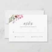 Eenvoudig Elegant Greenery Wedding RSVP Kaartje (Voorkant)