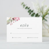 Eenvoudig Elegant Greenery Wedding RSVP Kaartje (Staand voorkant)