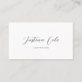 Eenvoudig Elegant Grey Calligraphy Script Visitekaartje (Voorkant)