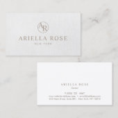 Eenvoudig Elegant Grey Professional Monogram Visitekaartje (Voorkant / Achterkant)