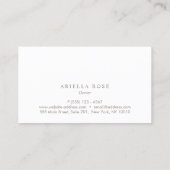 Eenvoudig Elegant Grey Professional Monogram Visitekaartje (Achterkant)