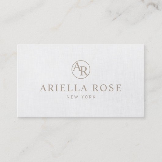 Eenvoudig Elegant Grey Professional Monogram Visitekaartje (Voorkant)