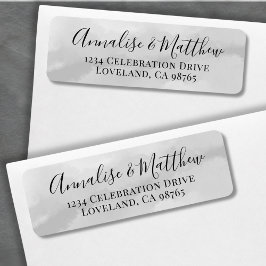 Eenvoudig Elegant Grey Wedding Return-adres Etiket