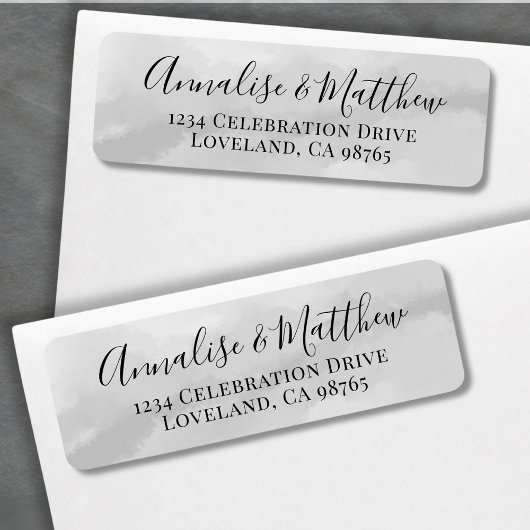 Eenvoudig Elegant Grey Wedding Return-adres Etiket