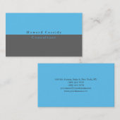Eenvoudig Elegant Grijs Blauw Minimalistisch Moder Visitekaartje (Voorkant / Achterkant)