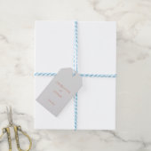 Eenvoudig, elegant, grijs, bruiloft cadeaulabel (Met Touw)