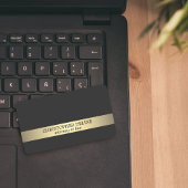 Eenvoudig Elegant Grijs Faux Goud Gestreept Advoca Visitekaartje