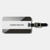 Eenvoudig Elegant Grijs FAUX Zilver Bagagelabel (Voorkant horizontaal)