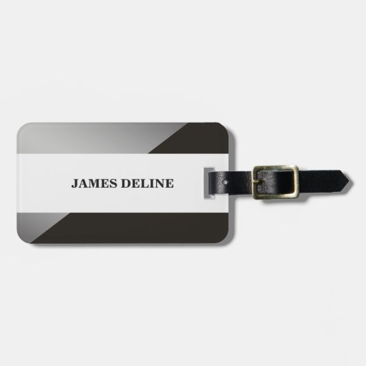 Eenvoudig Elegant Grijs FAUX Zilver Bagagelabel (Voorkant horizontaal)