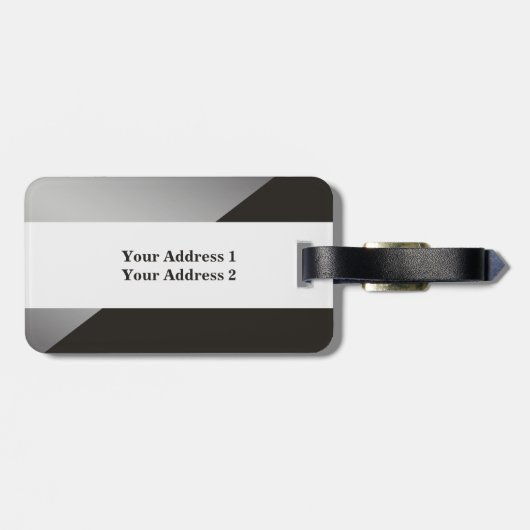 Eenvoudig Elegant Grijs FAUX Zilver Bagagelabel (Achterkant horizontaal)