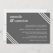 Eenvoudig elegant grijs huwelijk kaart (Voorkant)