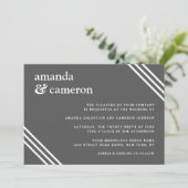 Eenvoudig elegant grijs huwelijk kaart (Staand voorkant)