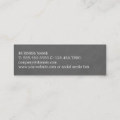 Eenvoudig Elegant Grijs Wit Consultant Networking Mini Visitekaartje (Achterkant)