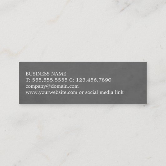 Eenvoudig Elegant Grijs Wit Consultant Networking Mini Visitekaartje (Achterkant)