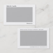 Eenvoudig Elegant Grijs Wit Minimalistisch Modern Visitekaartje (Voorkant / Achterkant)