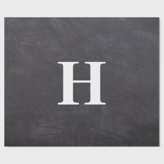 Eenvoudig Elegant grijs wit monogram Eenvoudig Cadeaupapier (Vlak)