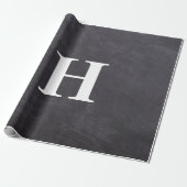 Eenvoudig Elegant grijs wit monogram Eenvoudig Cadeaupapier (Uitgerold)