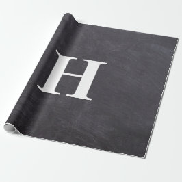 Eenvoudig Elegant grijs wit monogram Eenvoudig Cadeaupapier