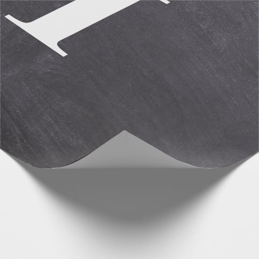 Eenvoudig Elegant grijs wit monogram Eenvoudig Cadeaupapier (Hoek)