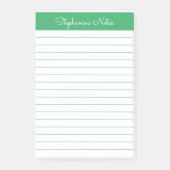 Eenvoudig elegant groen gelinkt, persoonlijk post-it® notes (Voorkant)