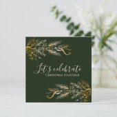 Eenvoudig Elegant Groen Gepersonaliseerd Kerstfees Kaart (Staand voorkant)