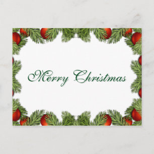 Eenvoudig elegant groen lef decor voor prettige ke feestdagenkaart