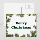 Eenvoudig elegant groen lef decor voor prettige ke feestdagenkaart (Voorkant / Achterkant)