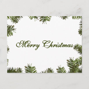 Eenvoudig elegant groen lef decor voor prettige ke feestdagenkaart