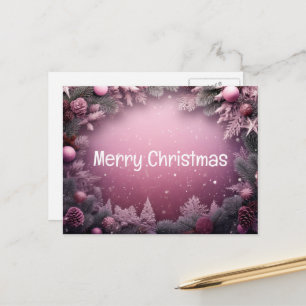 Eenvoudig elegant groen lef decor voor prettige ke feestdagenkaart