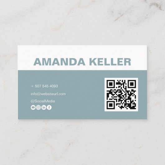 Eenvoudig Elegant Groen Minimalistisch Visitekaartje (Achterkant)