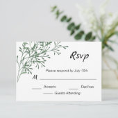 Eenvoudig Elegant Groen RSVP Kaartje (Staand voorkant)
