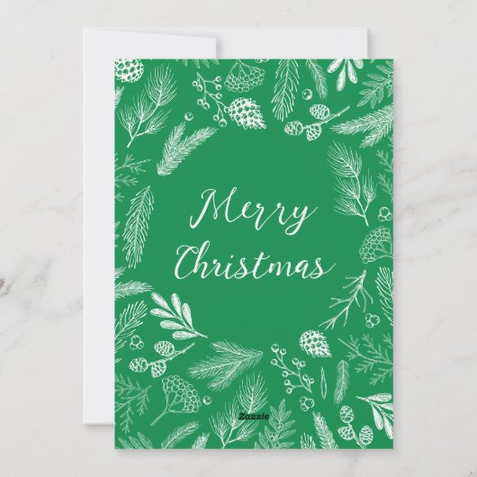 Eenvoudig Elegant Groen Vrolijk en Helder Kerstfee Feestdagenkaart (Achterkant)